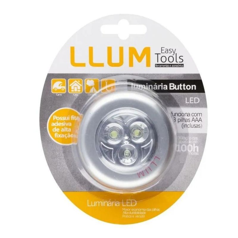 Luminaria-de-LED-Button-Cinza-03W-Alimentacao-3-Pilhas-AAA