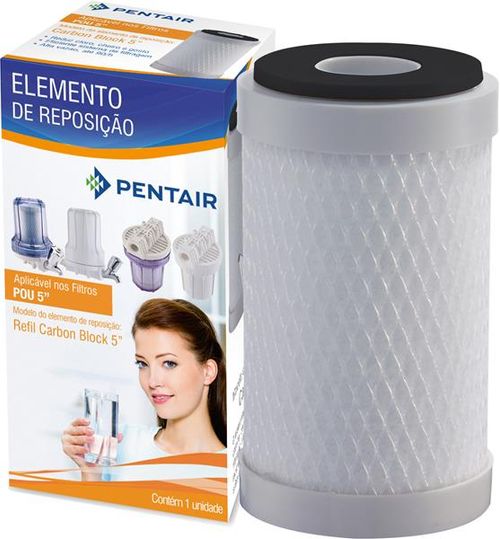 Refil para Filtro Bebedouro com Carvão Ativado 5" 80L/H Hidrofiltros