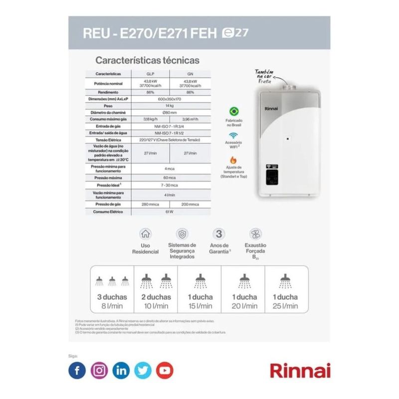 Aquecedor-de-Agua-a-Gas-GN-27L-E27-FEH-Digital-Bivolt-Rinnai