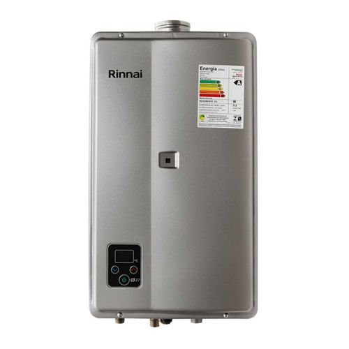 Aquecedor de Água a Gás GN 27L E27 FEH Inox Digital Bivolt Rinnai