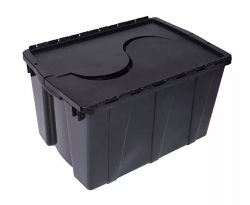 Caixa Plástica Organizadora Container OR08 56L até 25Kg Preta