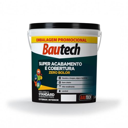 Tinta Standard Acrílica Fosco Zero Bolor Branco 20L Bautech