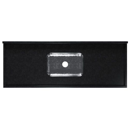 Pia para Cozinha Granito 150x56cm Preto com Cuba Central 11cm