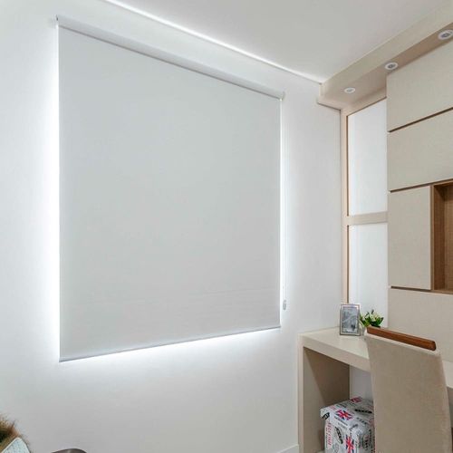 Cortina Persiana Rolô Blackout Branco 140x140cm