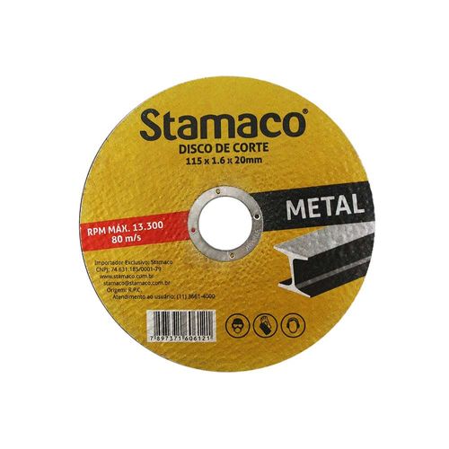 Disco de Corte 4.1/2" 115x1,6x20mm Ferro p/ Serra Mármore Stamaco