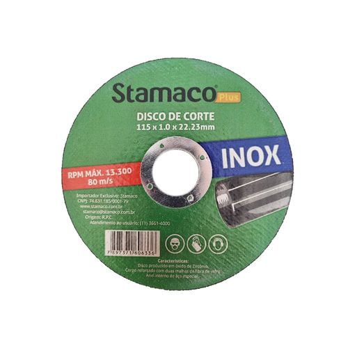 Disco de Corte para Aço Inox 4.1/2" 115x1,0x22,23mm Stamaco