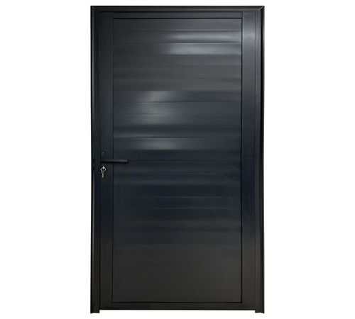 Porta Laminada Fechada Alumínio Preto Ecosul 210x80cm Direito