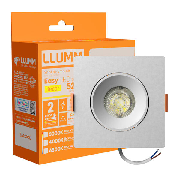 Spot-Led-Easy-Decor-Embutir-Quadrado-Branco-7W-560-Lumens-Luz-Neutra