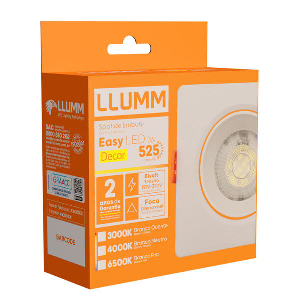 Spot-Led-Easy-Decor-Embutir-Quadrado-Branco-7W-560-Lumens-Luz-Neutra