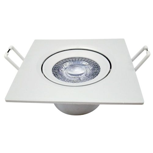 Spot de LED Supimpa Embutir Quadrado Branco 7W 630 Lúmens Luz Amarela