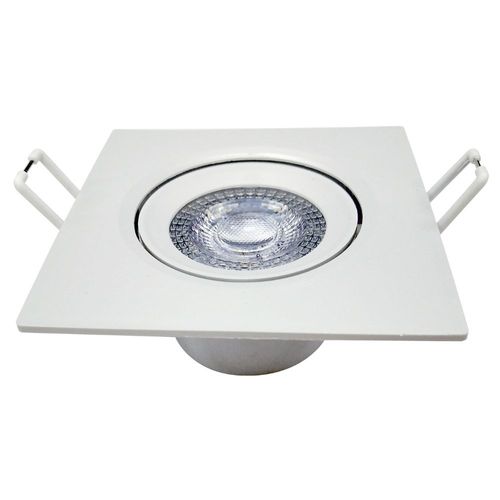 Spot de LED Supimpa Embutir Quadrado Branco 5W 450 Lúmens Luz Amarela