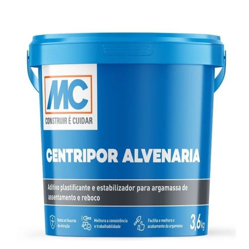 Aditivo Plastificante Argamassa Centripor Alvenaria 3,6Kg Mc Bauchemie