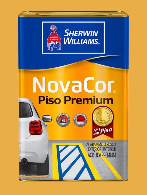 Tinta Premium Acrílica Fosco Novacor Piso Amarelo Demarcação 18L