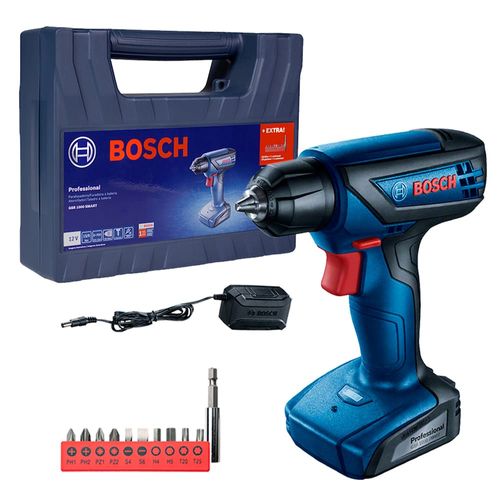 Furadeira Parafusadeira 1/4" 12V 1 Bat GSR1000 com Maleta Bosch