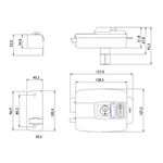 Fechadura-Eletrica-Dupla-com-Botao-Abertura-para-Dentro-C90-12V-Cinza