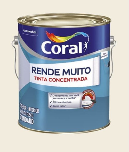 Tinta Standard Acrílica Fosco Rende Muito Branco 3,6L Coral