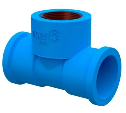 Te-Soldavel-com-Bucha-de-Latao-Azul-PVC-25mm-x-3-4--Tigre