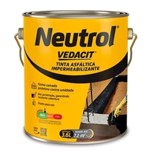 Pintura Asfáltica Impermeabilizante Neutrol 3,6L Vedacit