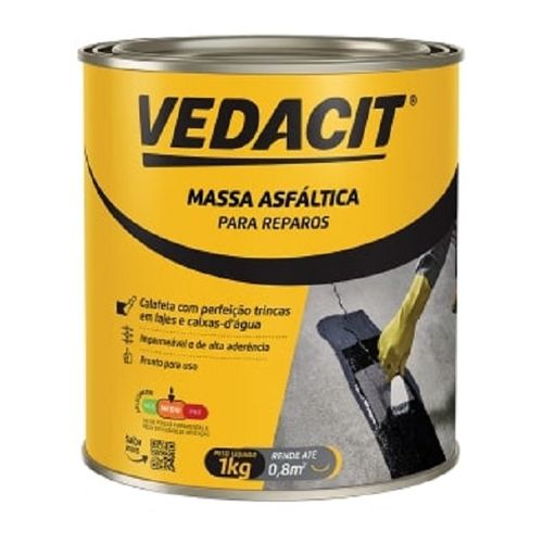 Massa Asfáltica para Reparos Carbolástico 2 1Kg Vedacit