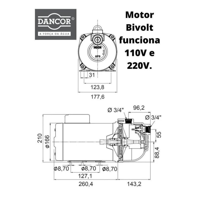 Bomba-de-Agua-Auto-Aspirante-Pratika-AP3C-Monofasica-1CV-Bivolt-Dancor