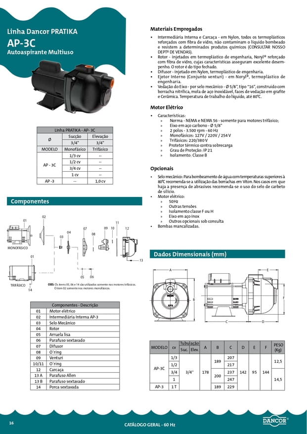 Bomba-de-Agua-Auto-Aspirante-Pratika-AP3C-Monofasica-1CV-Bivolt-Dancor