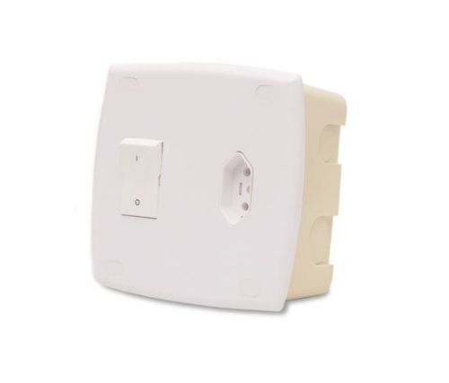 Caixa de Proteção de Embutir com Interruptor 25A+Tomada 20A Branco