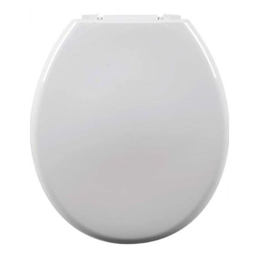 Assento Sanitário Convencional Almofadado Slim PU Oval Branco