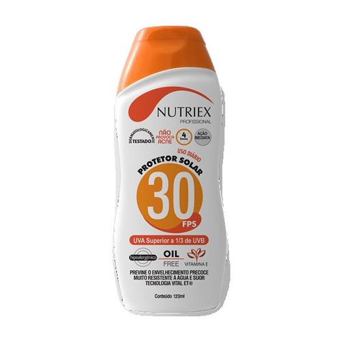 Protetor Solar FPS 30 sem Repelente 120ml Nutriex Profissional