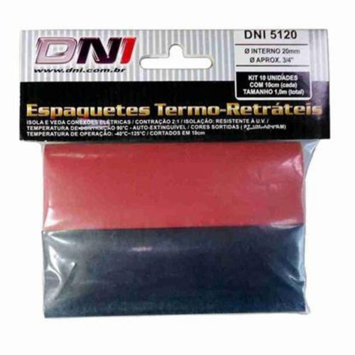 Espaguete Termo-Retrátil 20mm Dni 10 Peças