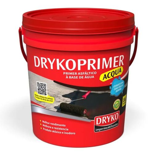 Primer Asfáltico para Mantas Base Água Drykoprimer 18L Dryko