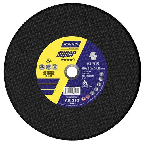 Disco de Corte para Metal 12" 300x3,2x25,4mm Supr AR312 Norton