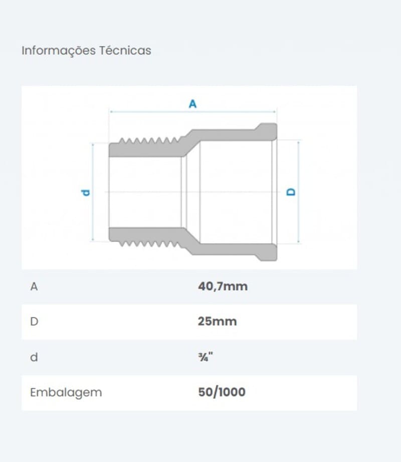 Adaptador-Soldavel-Curto-PVC-25mm-x-3-4--Fortlev