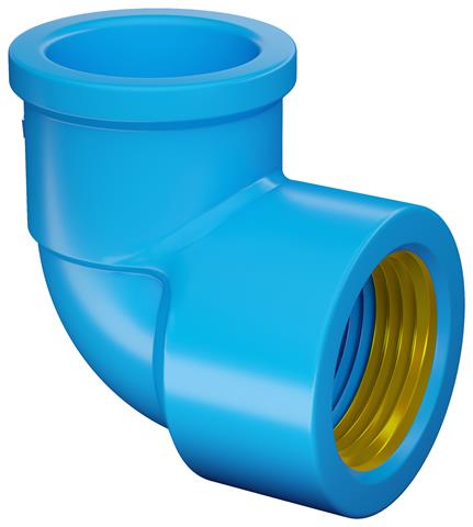 Joelho 90 Soldável com Bucha de Latão Azul PVC 25mm x 3/4" Fortlev