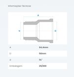 Adaptador-Soldavel-Curto-PVC-50mm-x-1.1-2--Fortlev