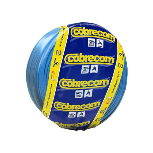 Cabo Flexível 6mm² 750V Azul Cobrecom 100  Metros