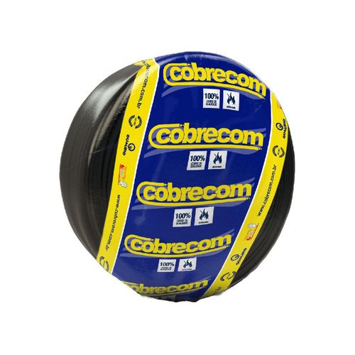 Cabo Flexível 6mm² 750V Preto Cobrecom 100  Metros