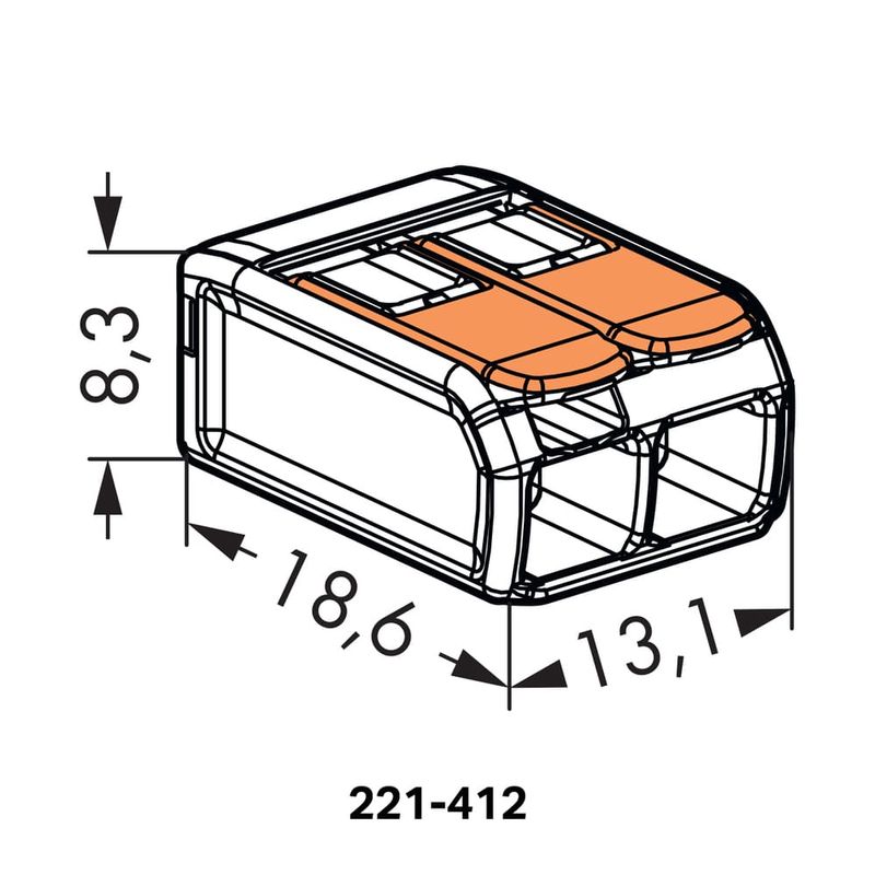 Conector-Emenda-2-Polos-ate-4mm²-32A-IP20-Wago-6-Pecas