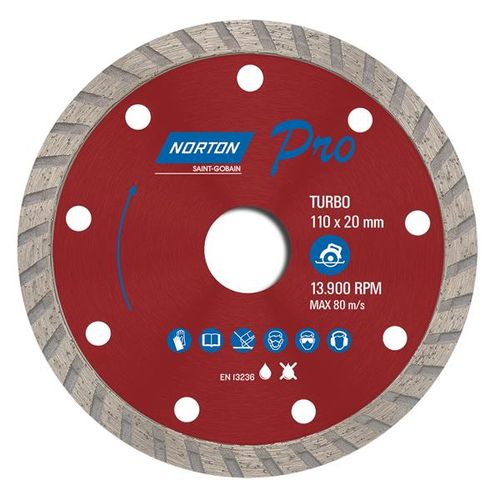 Disco Diamantado Pro Turbo 4.3/8" 110x20mm Norton