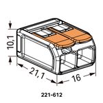 Conector-Emenda-2-Polos-ate-6mm²-40A-IP20-Wago-3-Pecas