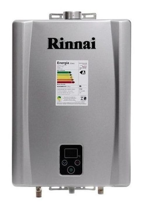 Aquecedor de Água a Gás GN 21L E21 FEHG Inox Digital Bivolt Rinnai