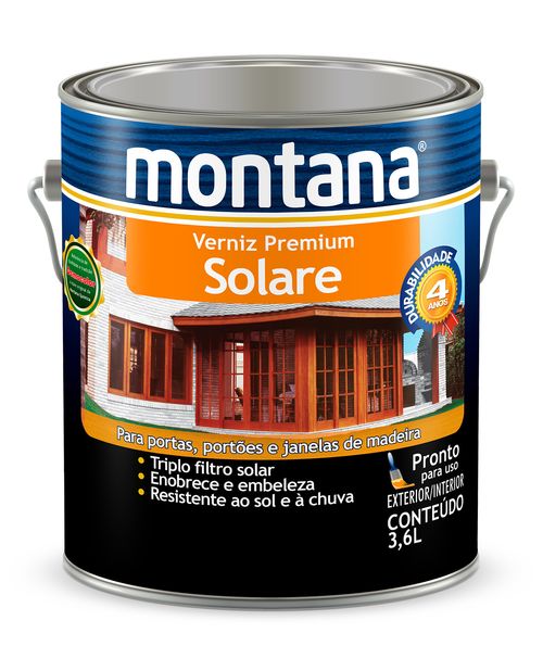 Verniz Premium Sintético Acetinado Solare Imbuia 3,6L Montana