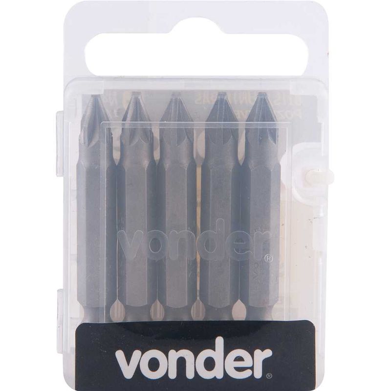 Bits-com-Ponteira-Pozidrive-encaixe-de-1-4--PH2-50mm-c-5pcs-Vonder