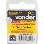 Bits-com-Ponteira-Pozidrive-encaixe-de-1-4--PH2-50mm-c-5pcs-Vonder