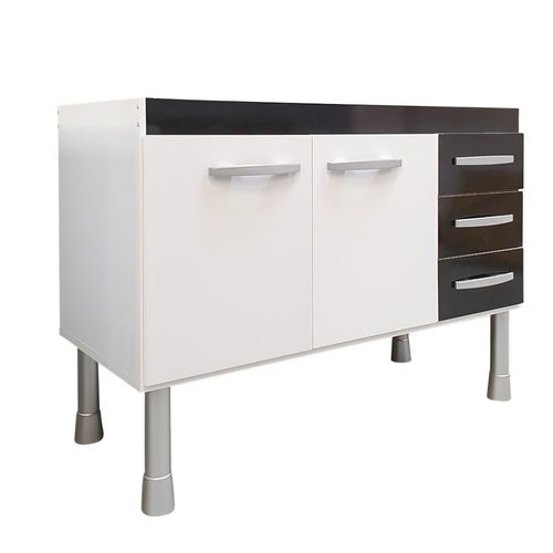 Gabinete para Cozinha Nevada 113x80,5x50cm MDP Branco/Preto