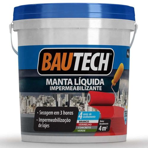 Manta Líquida Acrílica Impermeabilizante Branca 4Kg Bautech