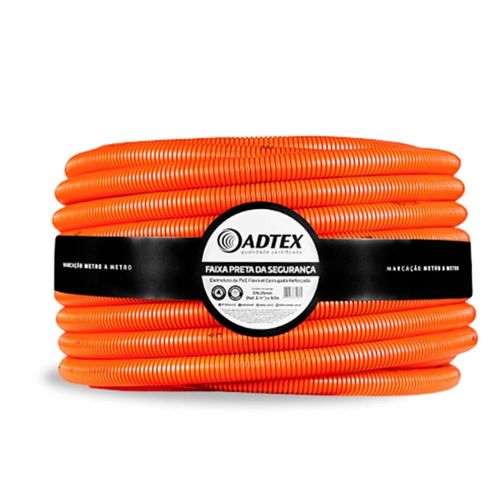 Eletroduto Corrugado 3/4" 25mm Reforçado Laranja Adtex 10 Metros