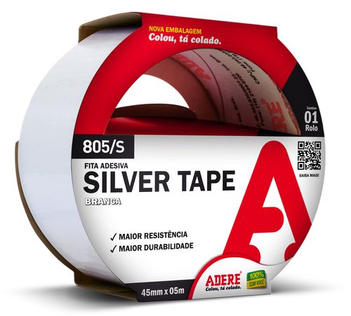 Fita Silver Tape Branco 805s 45mm x 5m Adere