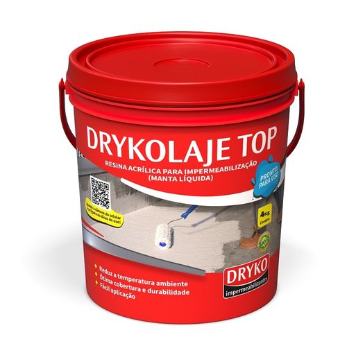 Manta Líquida Acrílica Impermeabilizante Drykolaje Branca 4Kg Dryko