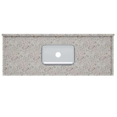 Pia para Cozinha Granito 200x56cm Branco Dallas com Cuba Central 11cm