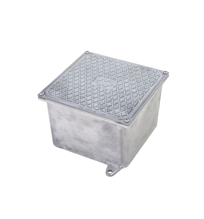 Caixa-de-Passagem-para-Piso-200x200x100mm-em-Aluminio-Wetzel